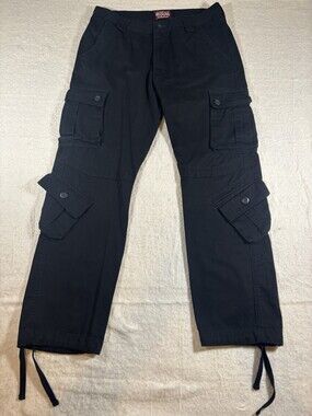 Matchstick Cargo Pants XL Size 34 100% Cotton Black New Without Tags
